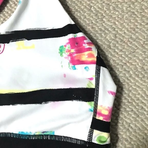 🌞😎 🌈NEW POST!!! Cute Lululemon white tank with black stripes & fun colours - Picture 6 of 8